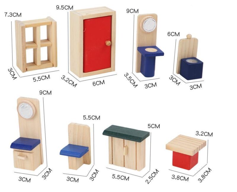 Wooden Children's Play House Villa Model Toy - Image 2